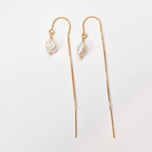 Load image into Gallery viewer, Keshi Pearl threader earrings
