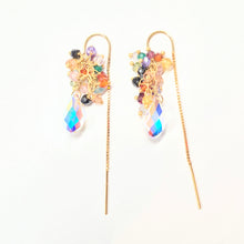Load image into Gallery viewer, Crystal Droplet Festival Threader earrings
