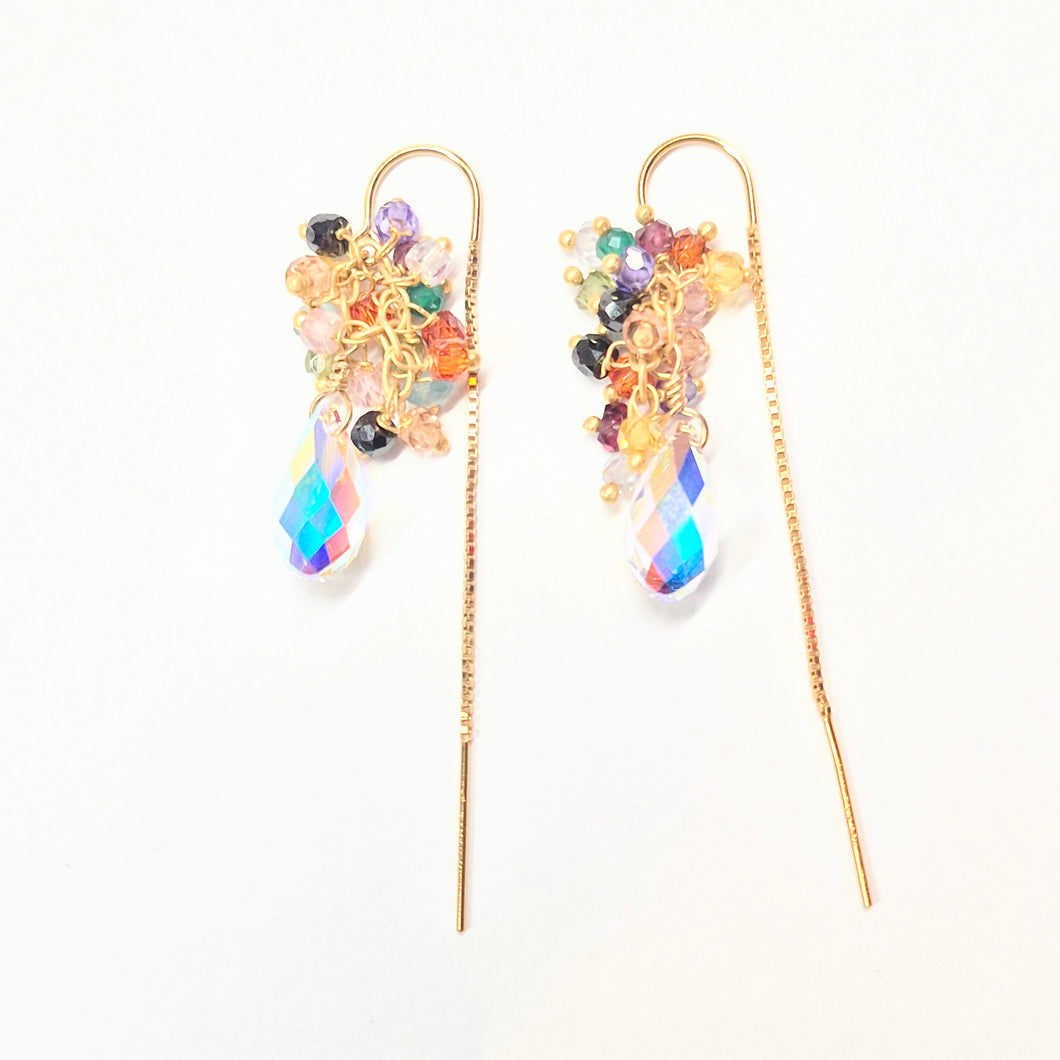 Crystal Droplet Festival Threader earrings