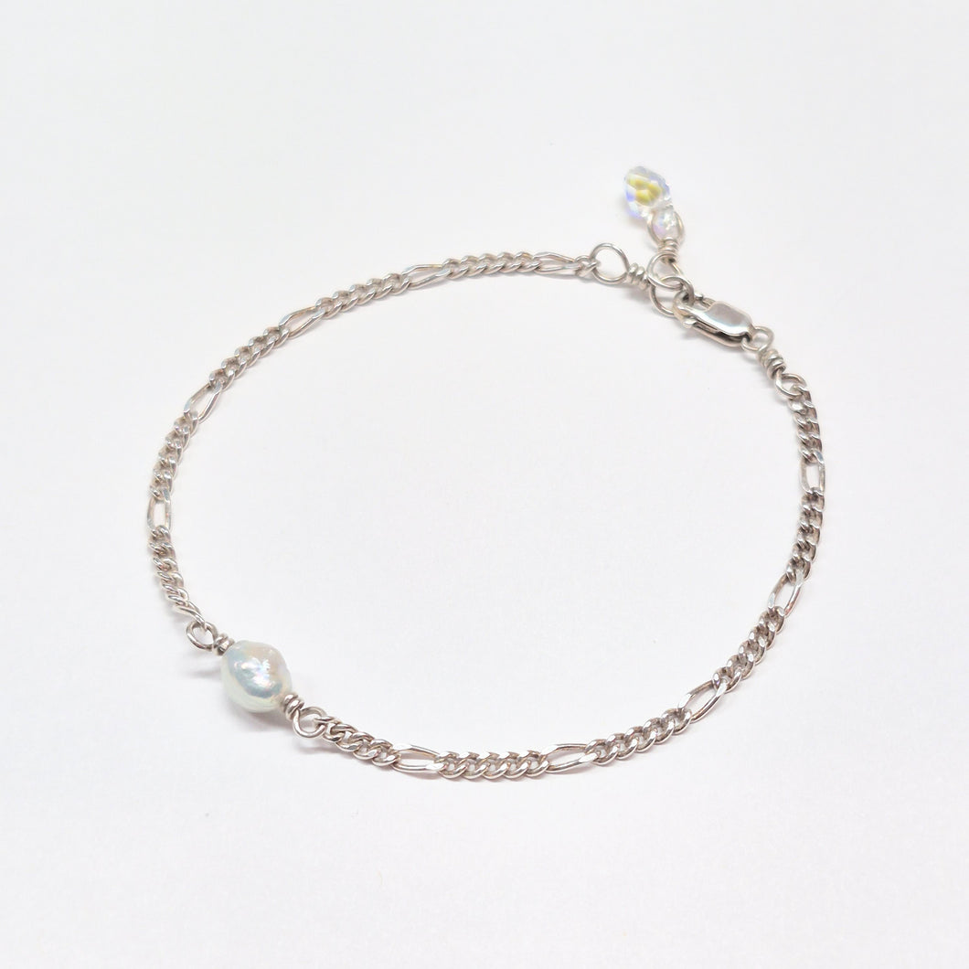Keshi Pearl Figaro Chain bracelet