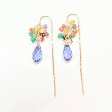Load image into Gallery viewer, Crystal Droplet Festival Threader earrings
