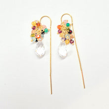 Load image into Gallery viewer, Crystal Droplet Festival Threader earrings
