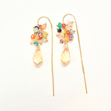 Load image into Gallery viewer, Crystal Droplet Festival Threader earrings
