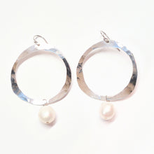 Load image into Gallery viewer, Baroque Pearl drop Hoop earrings
