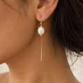 The Smooth Baroque Pearl Threader Earrings