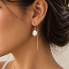 The Smooth Baroque Pearl Threader Earrings