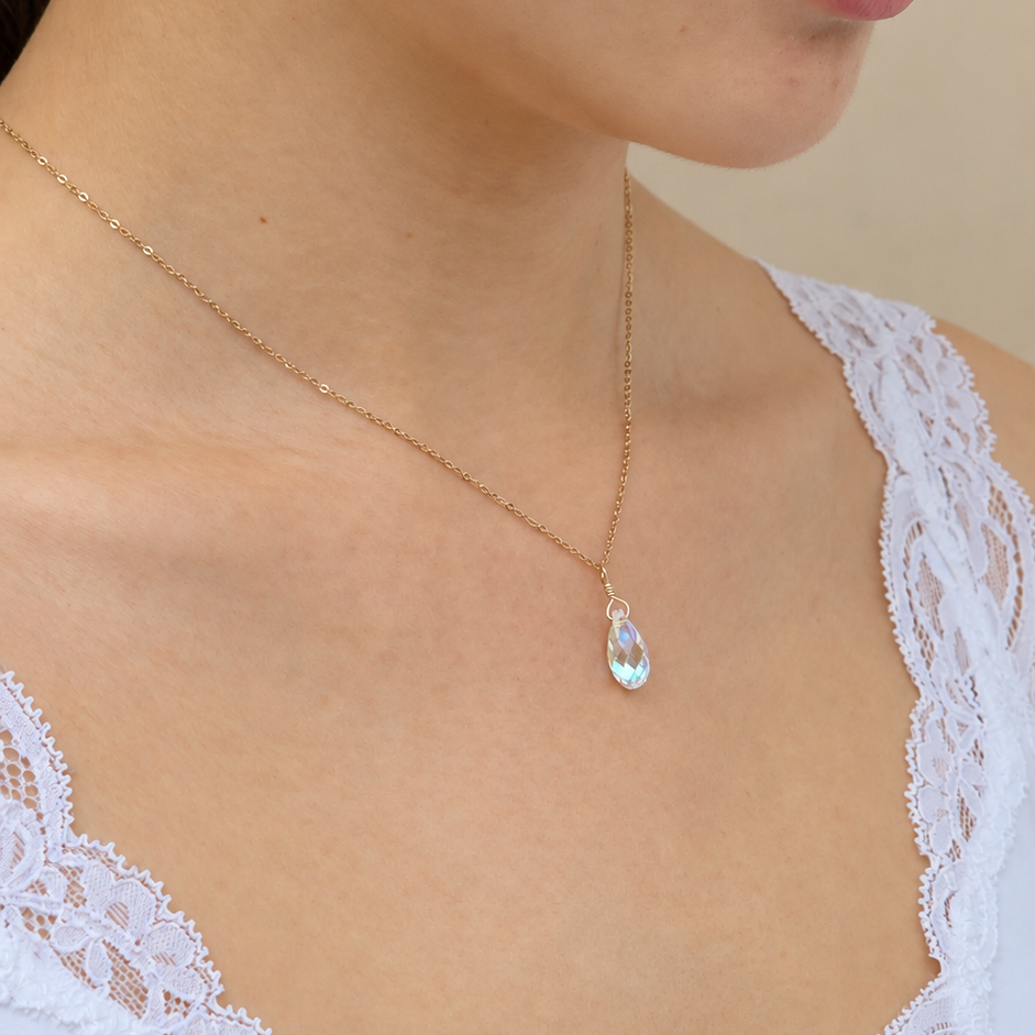 Swarovski Crystal Droplet Necklace with Swarovski Clasp