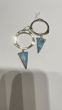 Load and play video in Gallery viewer, Turquoise Triangle Hoop earrings
