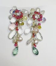Load and play video in Gallery viewer, Garden of Shimmer Long Flower earrings
