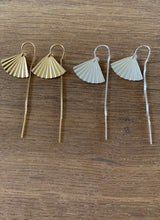 Load image into Gallery viewer, Fan_shell_threaders_Gold_filled and Sterling Silver Earrings
