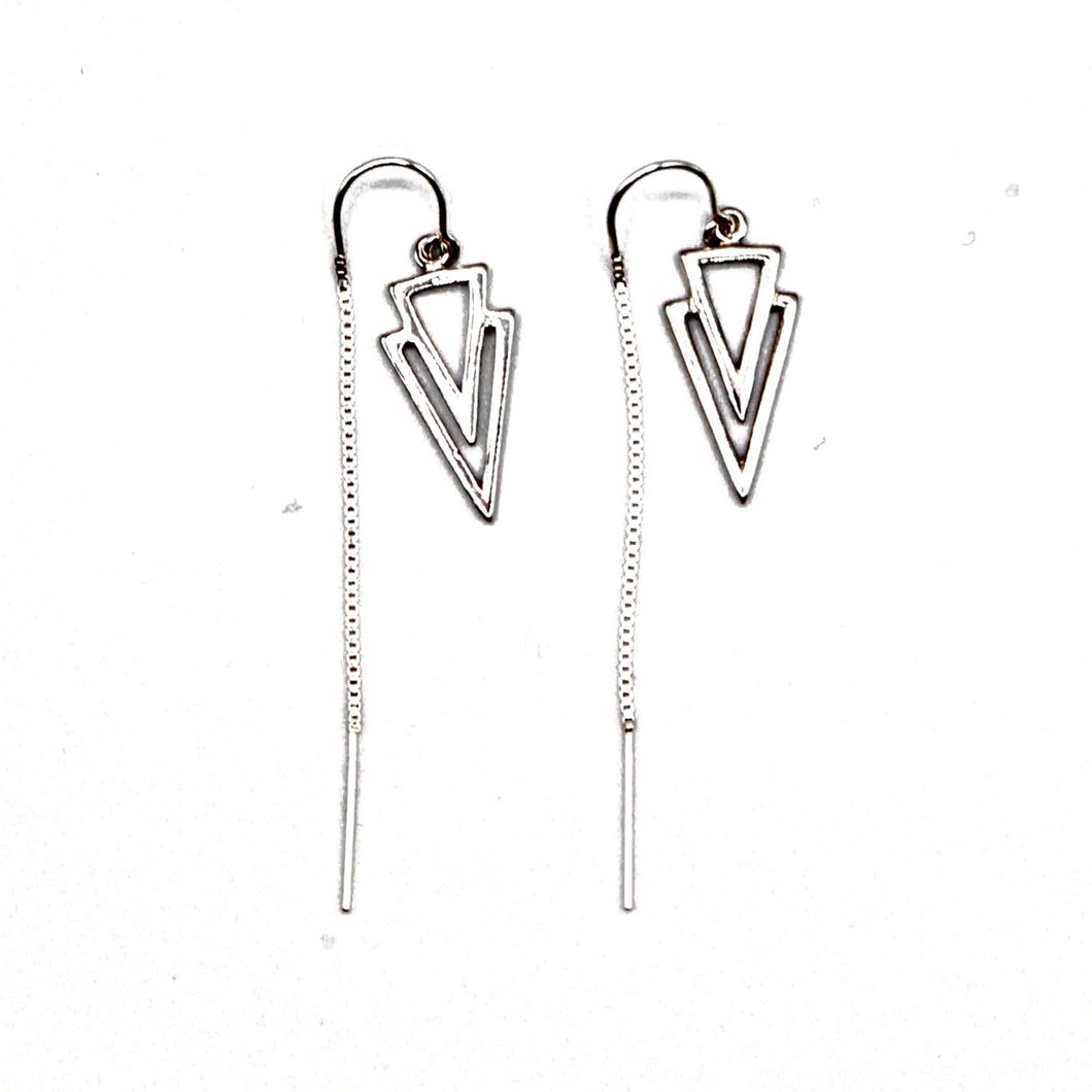 Rocker Ear threads Sterling silver earrings