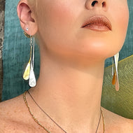 Willow Double pillar threader earrings