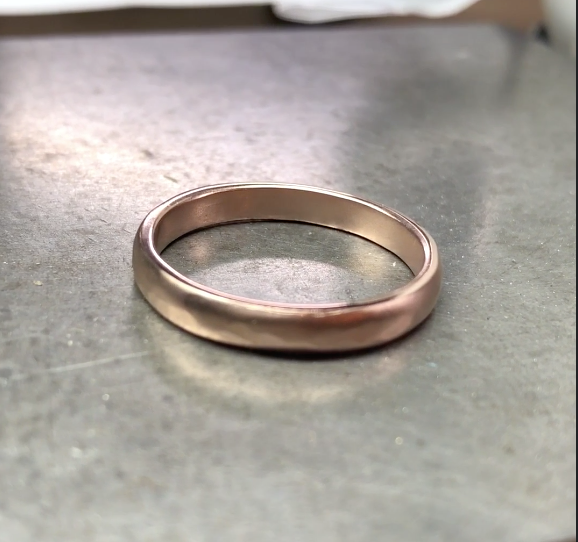 Solid Gold Band Ring, Sandblasted