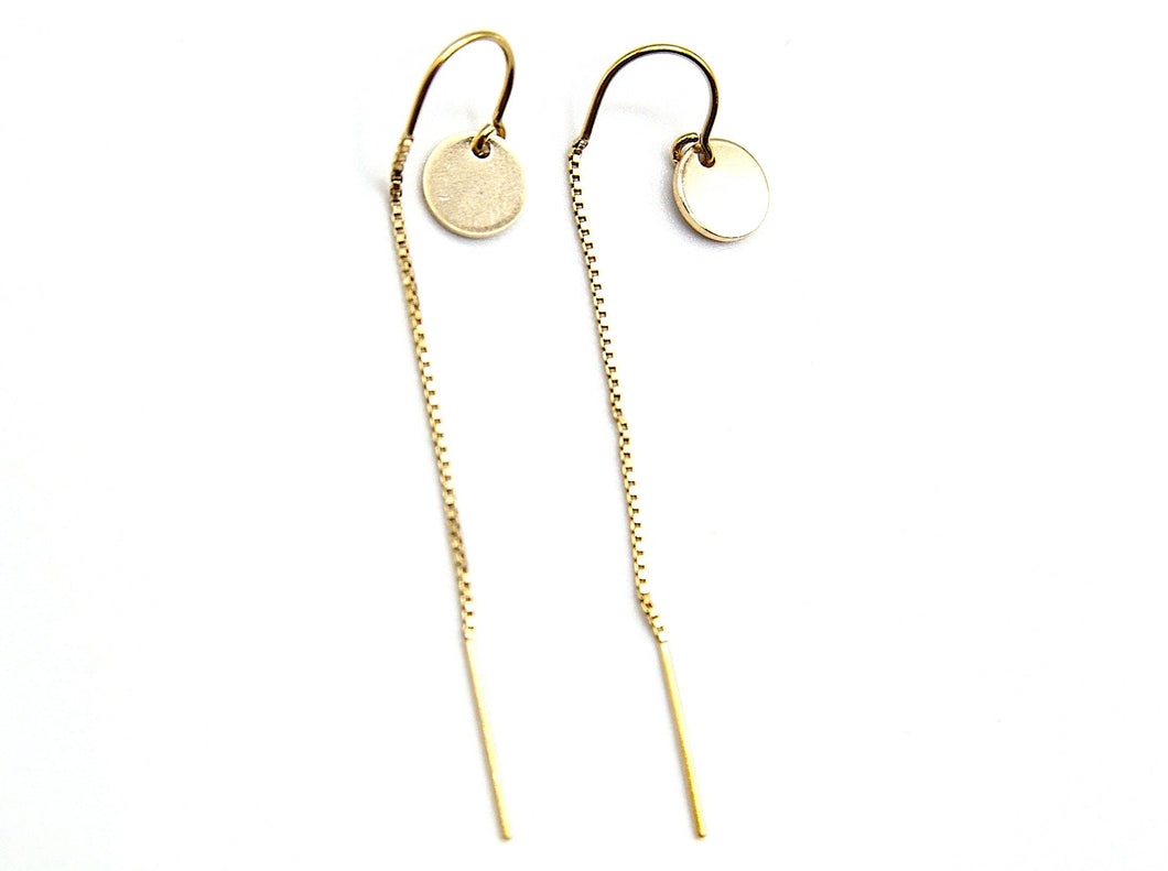 Mini Disc threader earrings