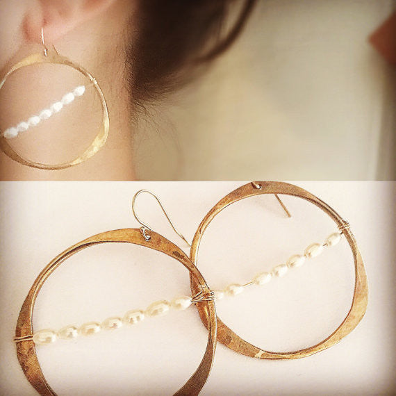 Parisian Hoop with Pearl earrings