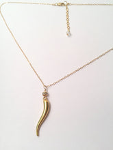 Load image into Gallery viewer, Italian Horn Necklace: silver or gold
