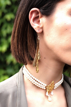 Load image into Gallery viewer, Three Kings Earrings, Long hammered bar earrings,
