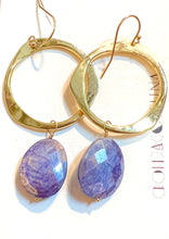 Load image into Gallery viewer, Blue Moonstone Hoop earrings
