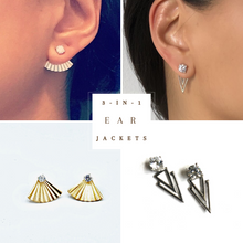 Load image into Gallery viewer, Secret Fan Ear Jacket stud earrings
