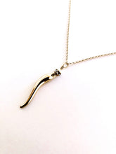Load image into Gallery viewer, Italian Horn Necklace: silver or gold
