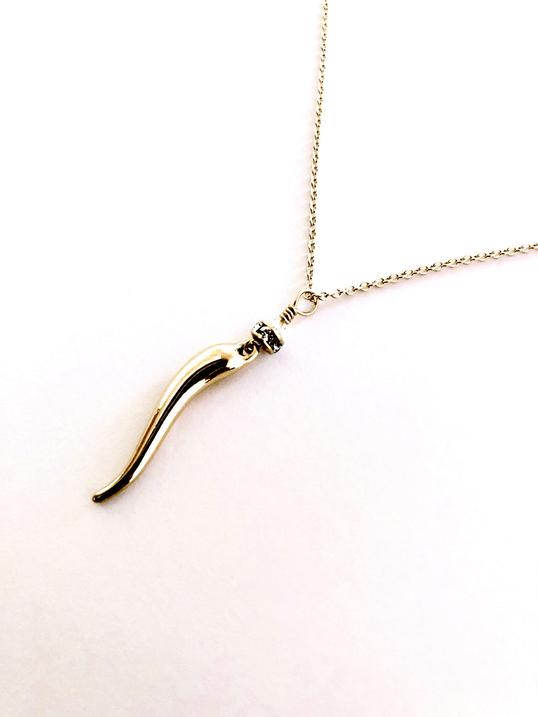 Italian Horn Necklace: silver or gold