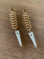 Black/White Spike Zipper earrings