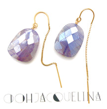 Load image into Gallery viewer, Labradorite or Moonstone Thread earrings
