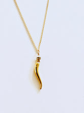 Load image into Gallery viewer, Italian Horn Necklace: silver or gold
