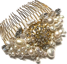 Load image into Gallery viewer, The Lauren Bridal Gold hair comb
