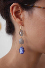 Load image into Gallery viewer, Trio of Moonstone &amp; Labradorite earrings
