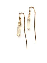 Load image into Gallery viewer, Mini Quartz Crystal thread earrings
