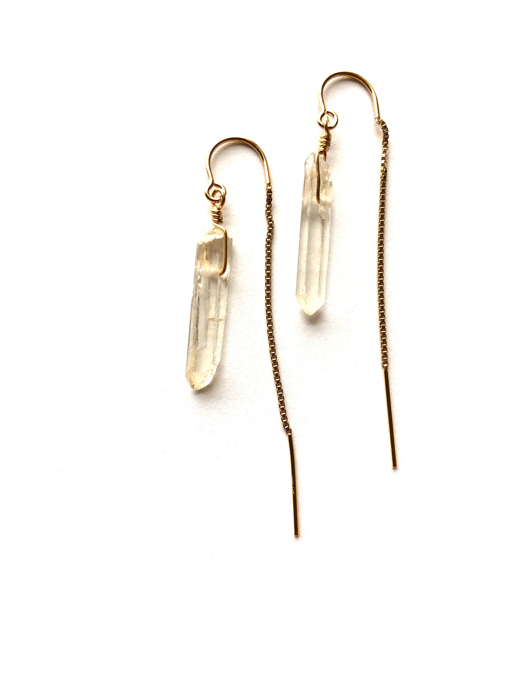 Mini Quartz Crystal thread earrings