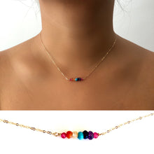 Load image into Gallery viewer, Chakra Stones Rainbow choker necklace
