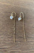 Rhinestone “Diamond” circle thread earrings