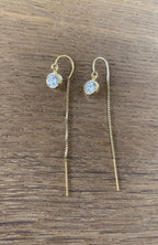 Rhinestone “Diamond” circle thread earrings