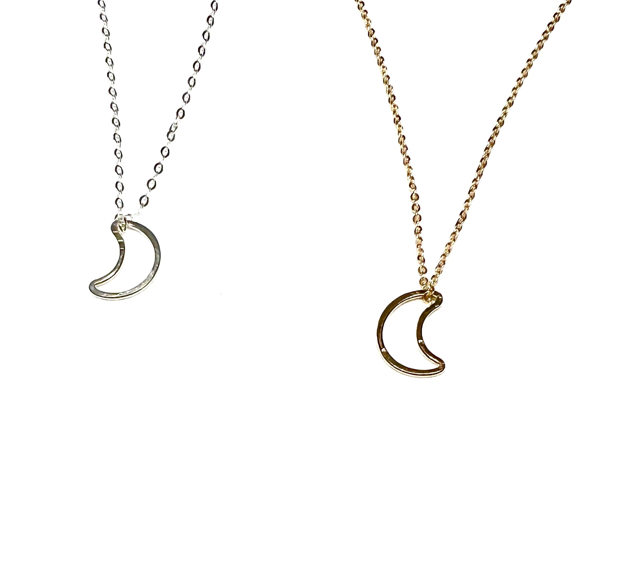 Crescent Moon Necklace – Oohjacquelina Jewelry Permanent Jewelry