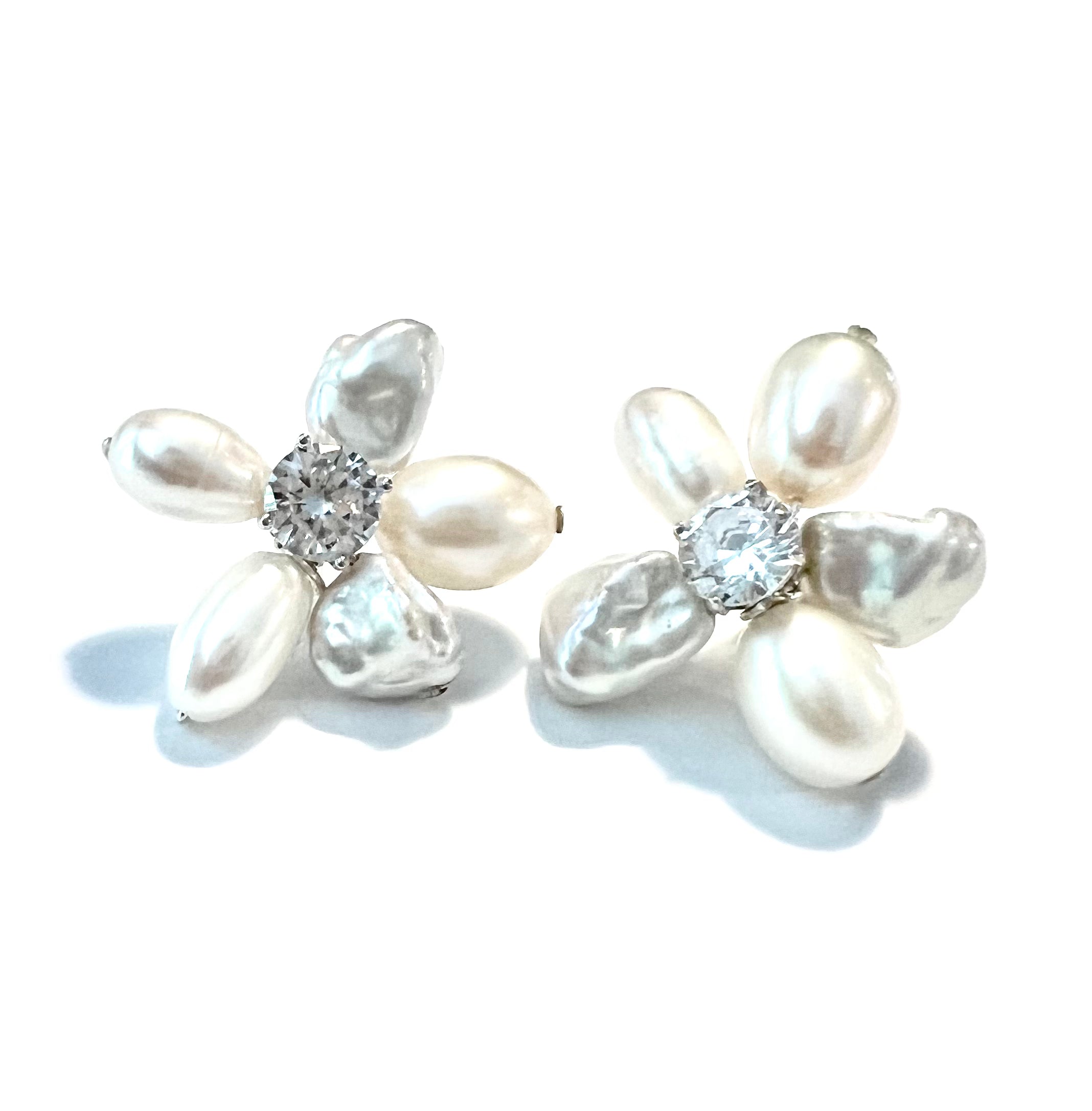 Pearl Flower Earrings | Hair Pins