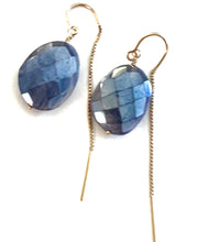 Load image into Gallery viewer, Labradorite or Moonstone Thread earrings
