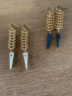 Black/White Spike Zipper earrings