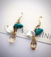 Load image into Gallery viewer, Turquoise Shimmer Bauble earrings
