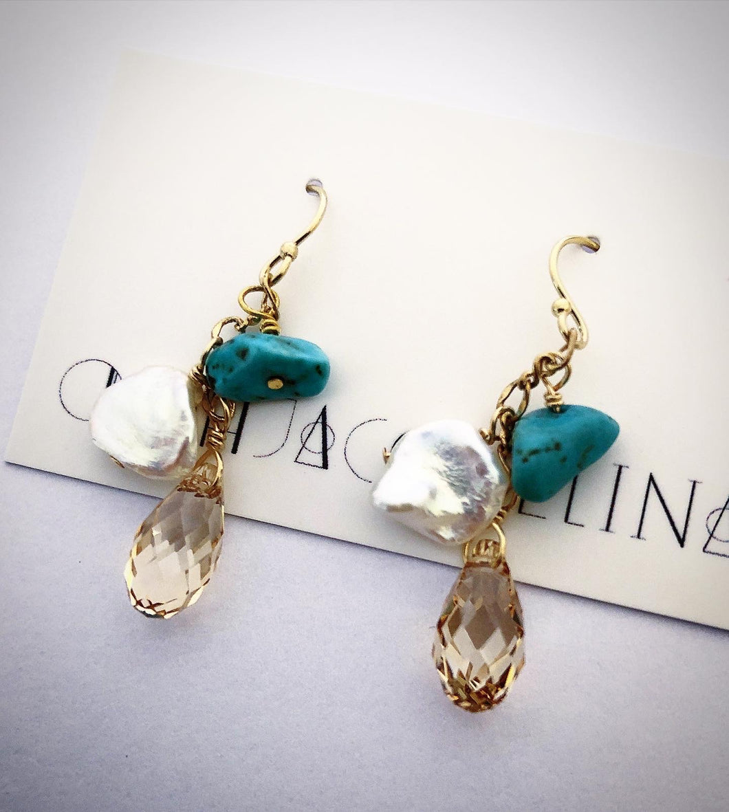 Turquoise Shimmer Bauble earrings