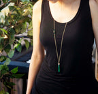 Emerald Edition long green onyx necklace