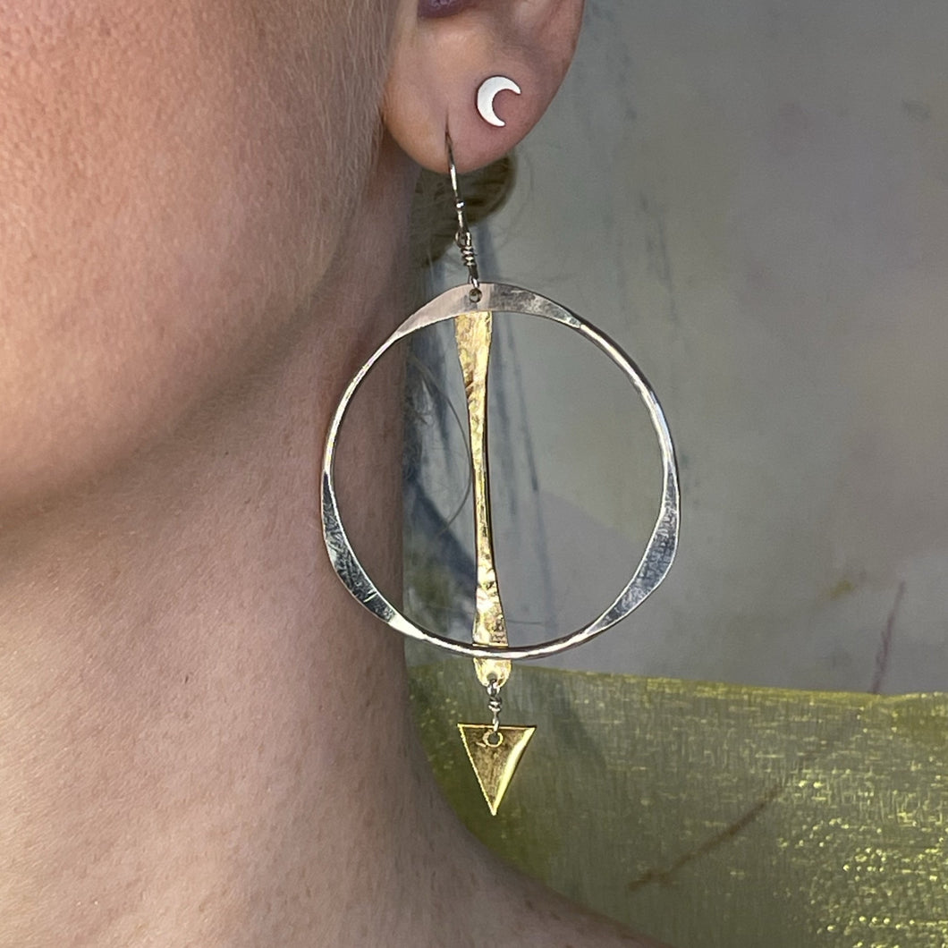 T Bird Geometric Hoop earrings