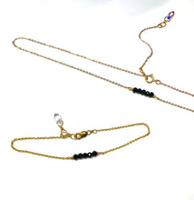 Load image into Gallery viewer, Set: Black onyx Necklace &amp; Bracelet &amp; Earrings

