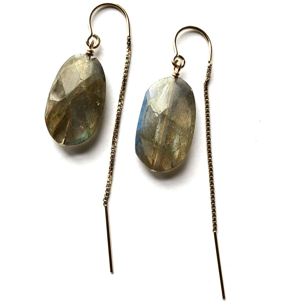 Labradorite thread earrings