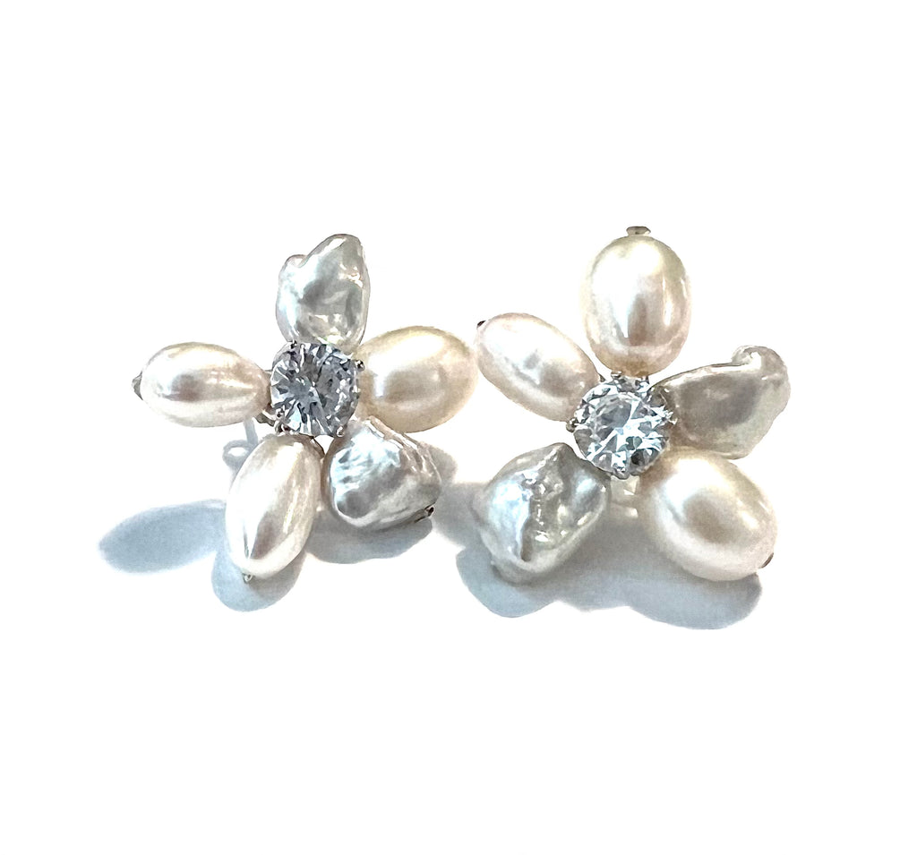 Pearl Flower Earrings | Hair Pins