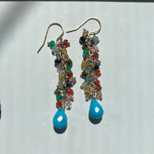 Load image into Gallery viewer, Turquoise Long Festival earrings
