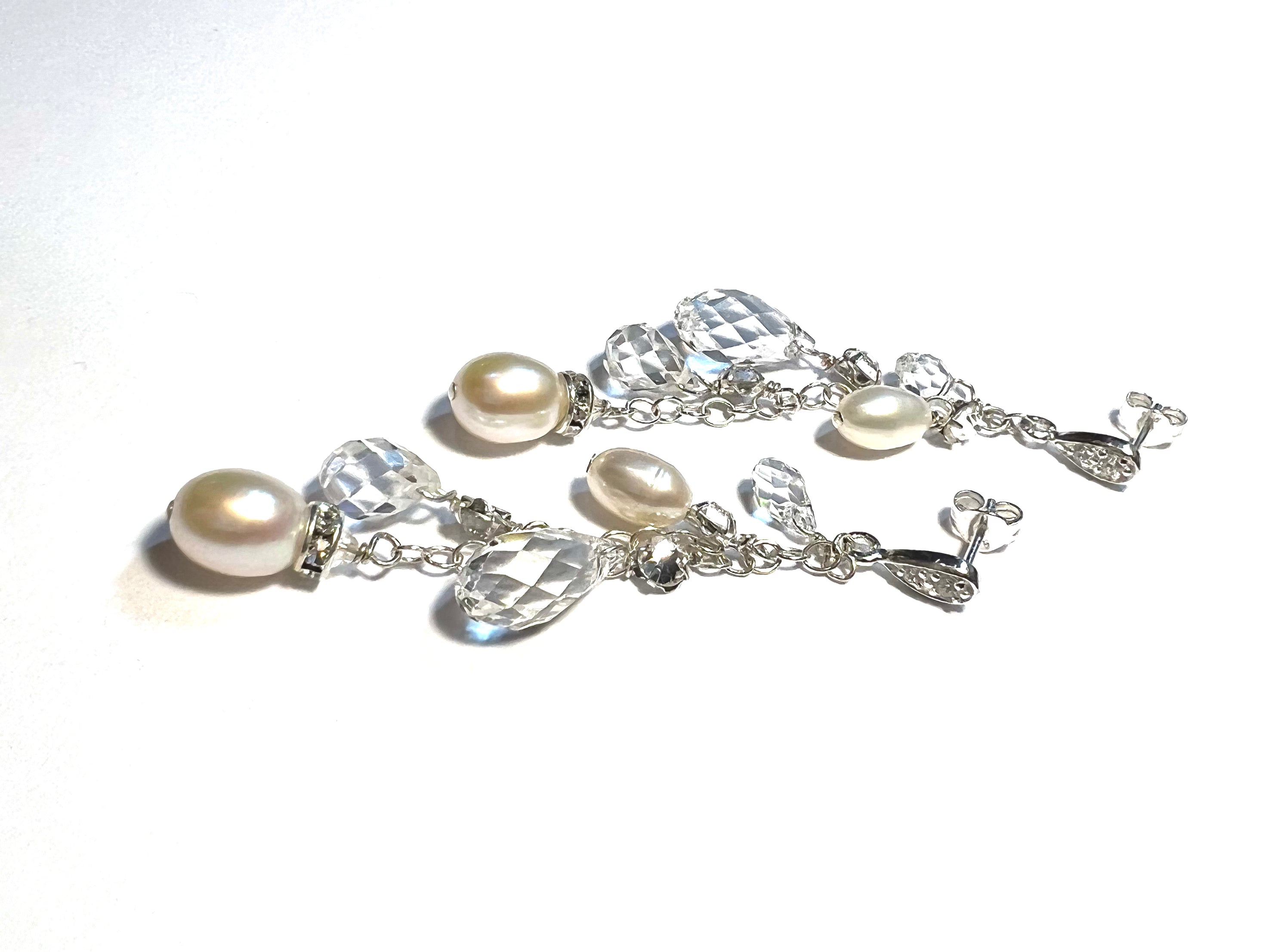 Lana chandelier trio earrings(crystal, rhinestone & pearl)