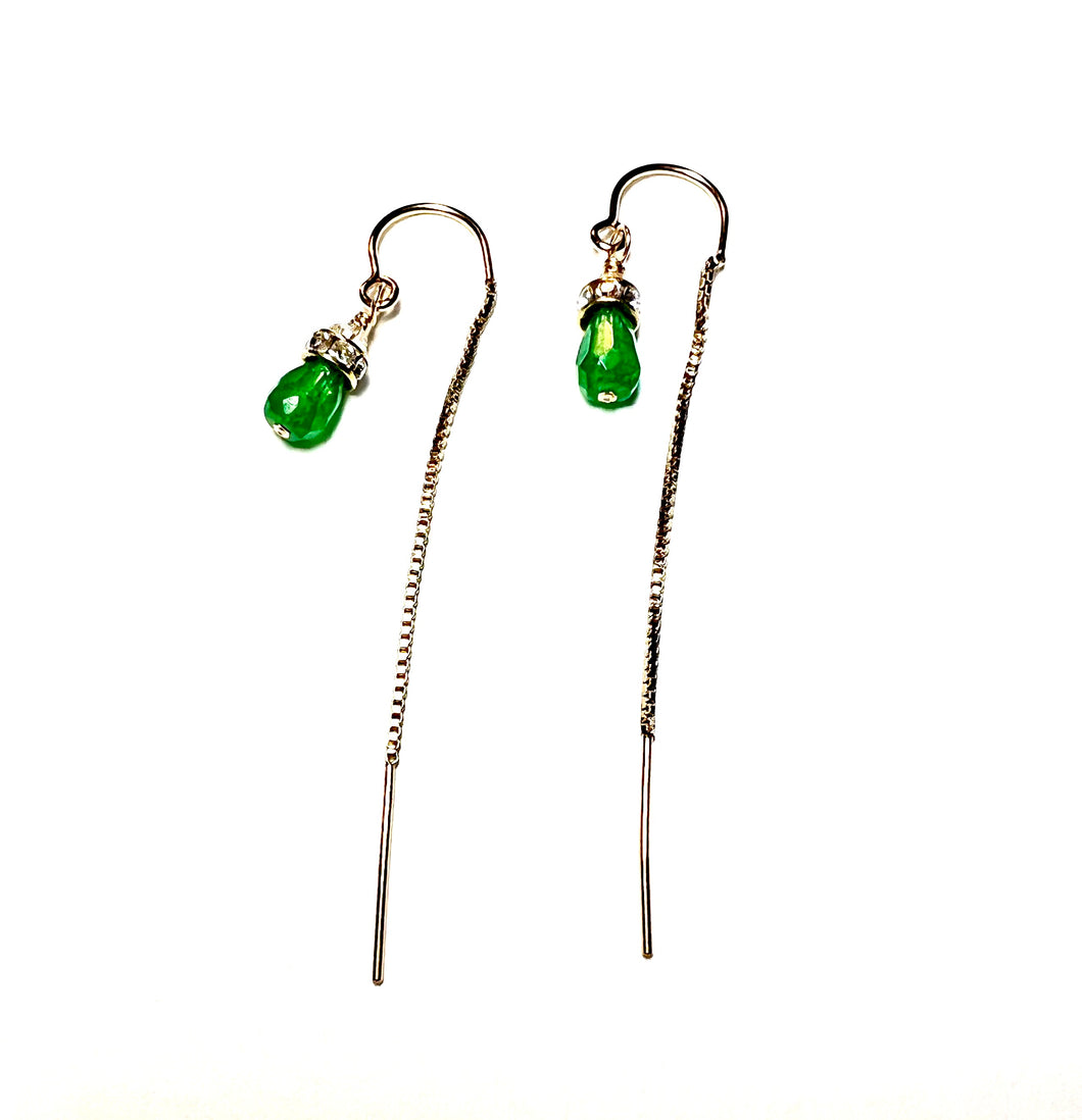 Jade dainty earrings