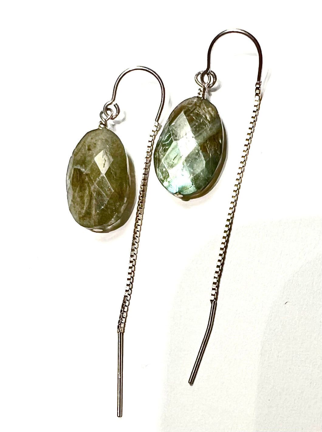 Labradorite or Moonstone Thread earrings